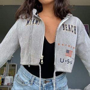 Thrifted cropped USA jacket (NOT BRANDY MELVILLE)
